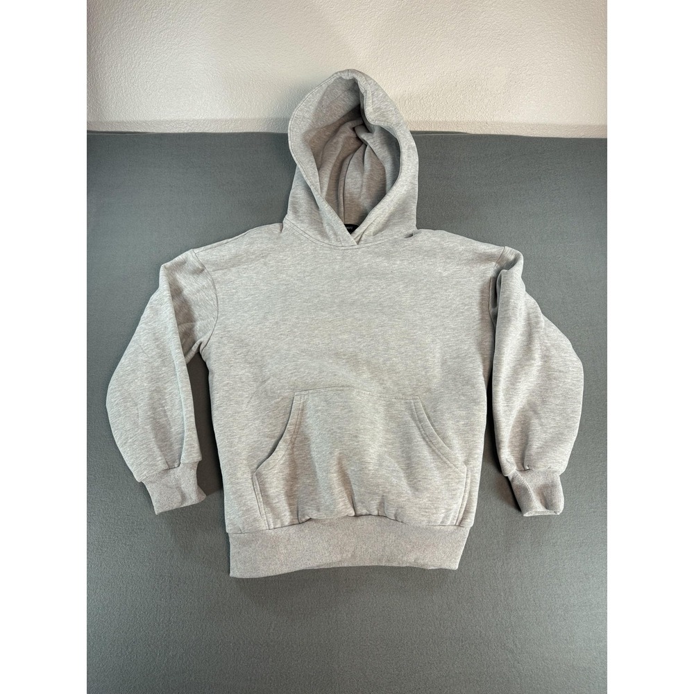 Automet‎ Hoodie Womens Small Gray Fleece Pullover Solid Kangaroo Pocket Casual